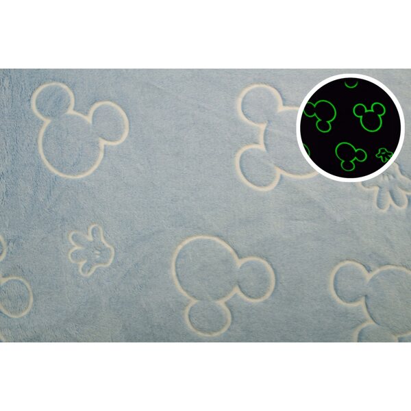 Morbida coperta per bambola fluorescente double-face con Topolino, 50x53 cm