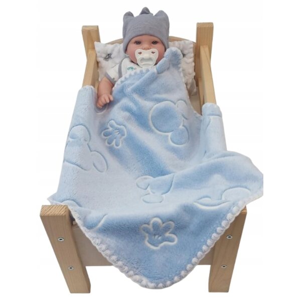Morbida coperta per bambola fluorescente double-face con Topolino, 50x53 cm