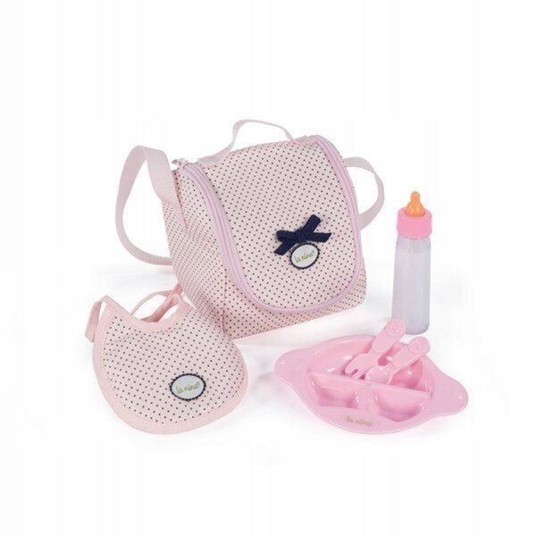 La Nina Torba con Accessori per Alimentazione Bambole Charlotte 65031 Rosa con Pois