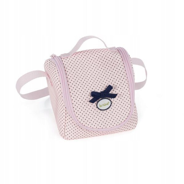 La Nina Torba con Accessori per Alimentazione Bambole Charlotte 65031 Rosa con Pois