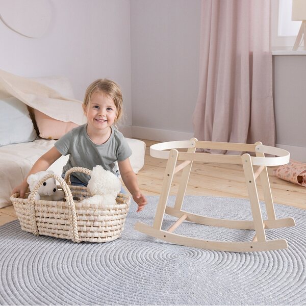 Culla per bambole in legno con cestino removibile - Howa Miniflowers