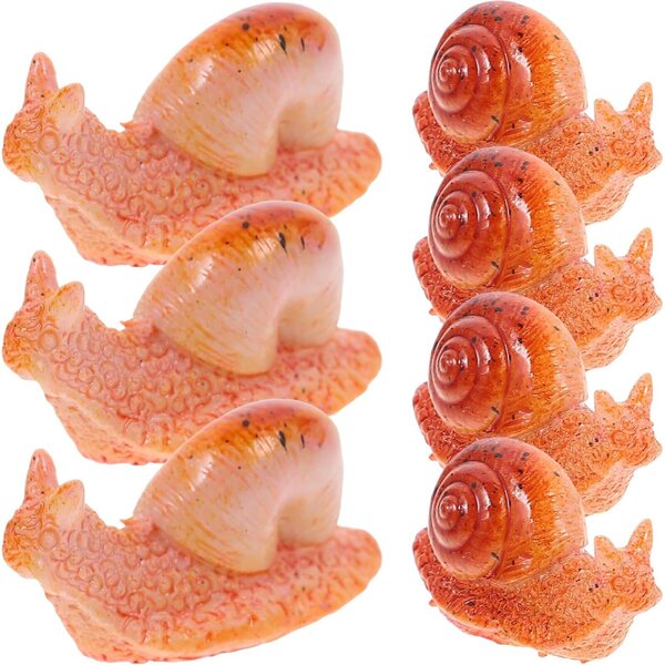 Toyvian Set 7 Lumache in Resina Miniature per Decorazioni da Giardino e Micro Paesaggi