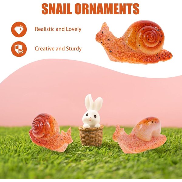 Toyvian Set 7 Lumache in Resina Miniature per Decorazioni da Giardino e Micro Paesaggi