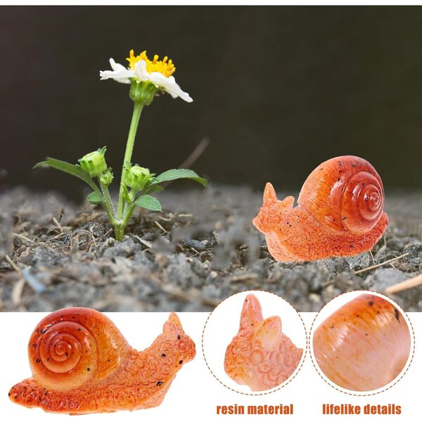 Toyvian Set 7 Lumache in Resina Miniature per Decorazioni da Giardino e Micro Paesaggi