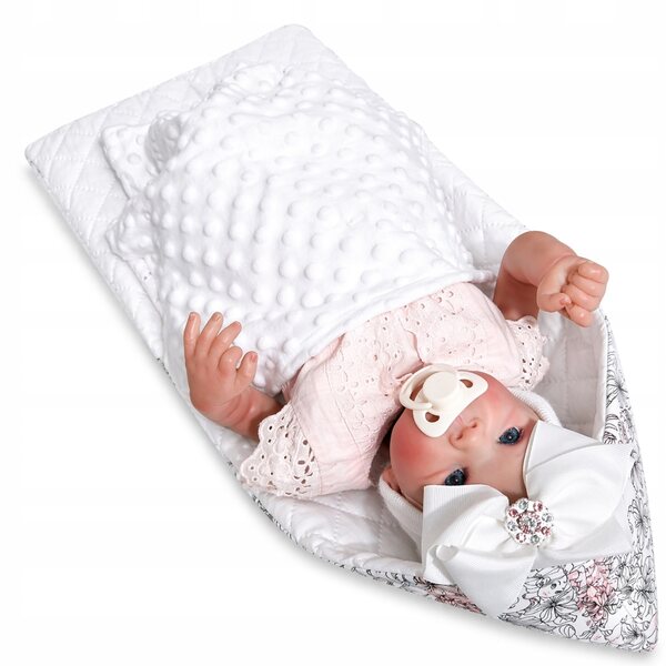 Babydecke für Puppen 40-45 cm Prinzessin, weich, handgenäht, rosa
