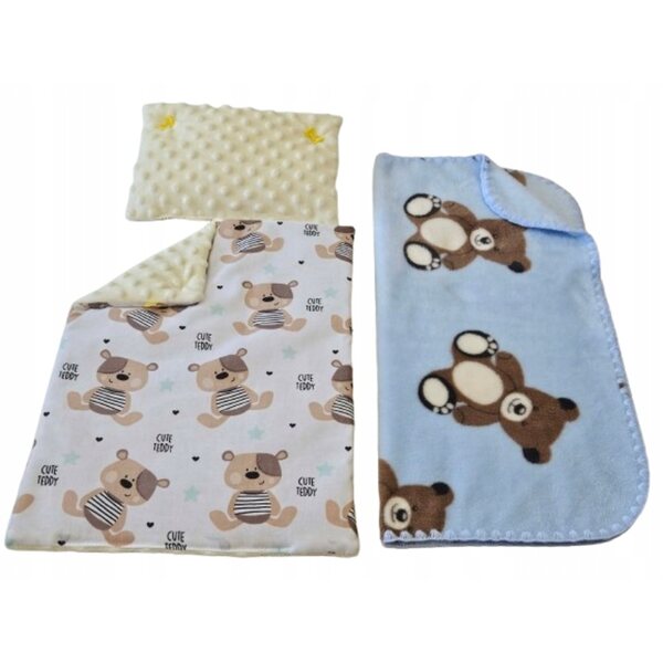 Komplettes Puppenbettwäscheset mit weichem Bezug und Kissen in idealer Größe