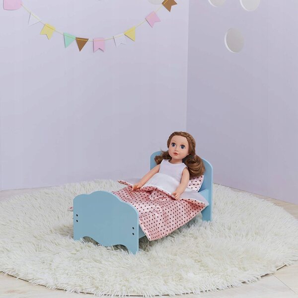 Einzelnes Holzbett für 45 cm große Puppen – sicheres und langlebiges Spielzeug