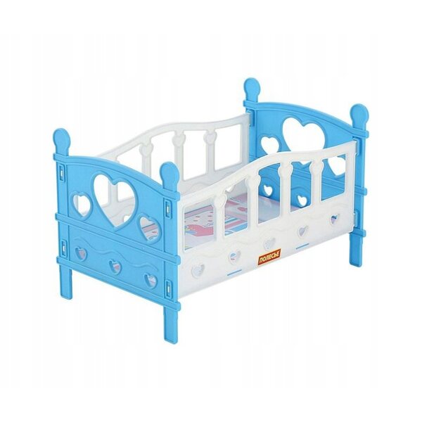 Letto per bambole Polesie rosa in plastica - 5 pezzi, assemblaggio richiesto