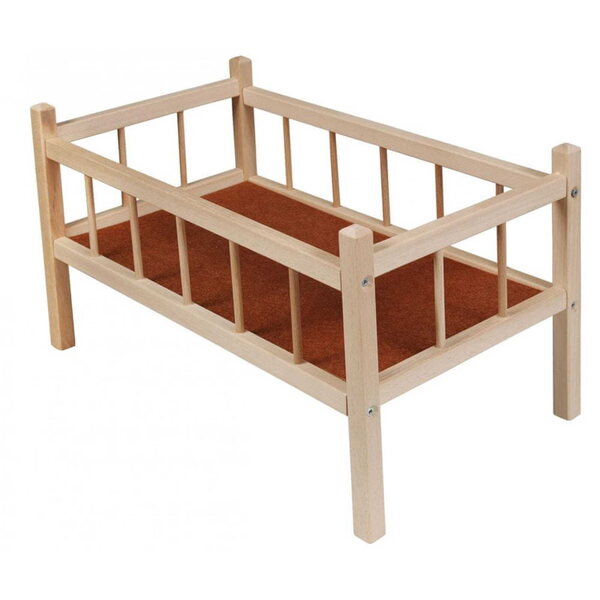 Letto in legno per bambole Lamps, ideale dai 3 anni in su, robusto e sicuro