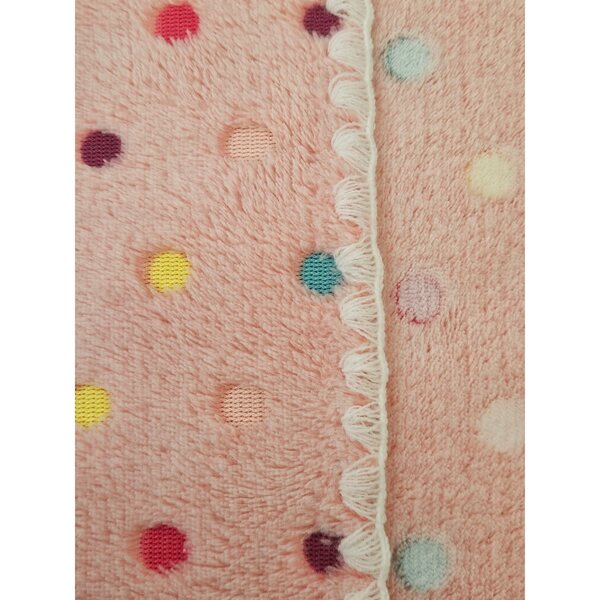 Morbida coperta per bambole double face, rosa a pois, 31x24 cm