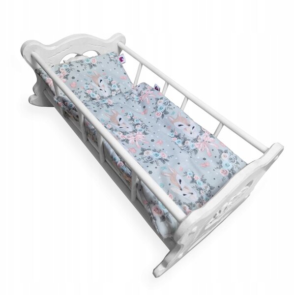 Komplettes Bettwäscheset für Puppenbetten mit Baumwollbezug und Kissen