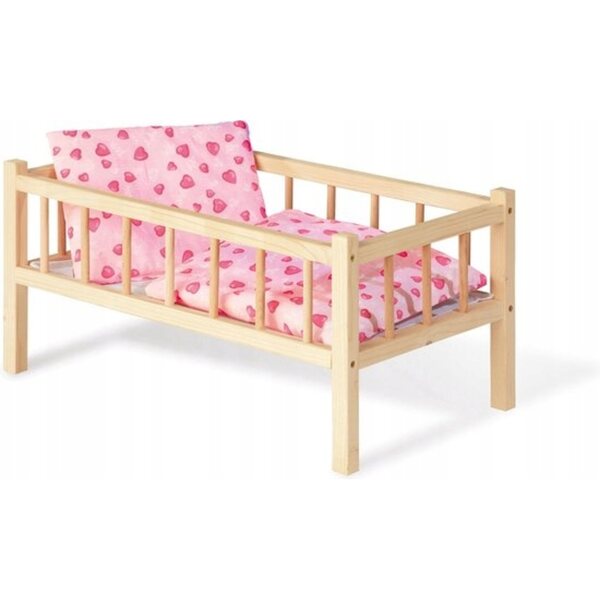 Letto a dondolo in legno per bambole Pinolino 251010 rosa, età 3+ anni