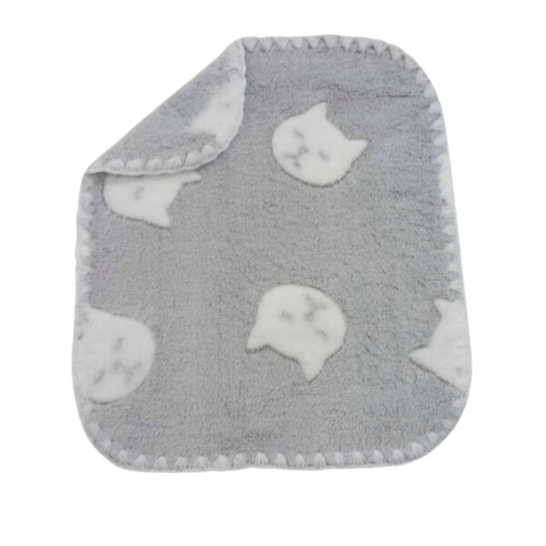 Koc Puszysty Dwustronny per Bambole 31x24 cm con Motivo Gattini Morbido e Delicato