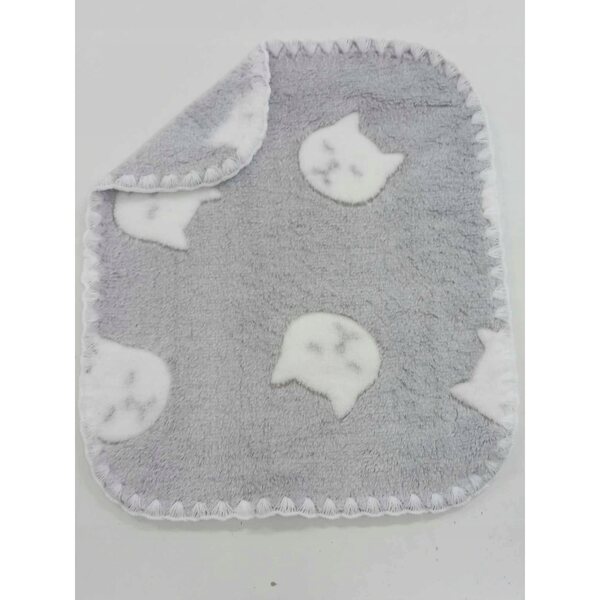 Koc Puszysty Dwustronny per Bambole 31x24 cm con Motivo Gattini Morbido e Delicato