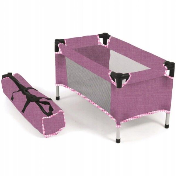 Letto da viaggio per bambole 8110 Fucsia, sicuro e resistente per bambini 3+