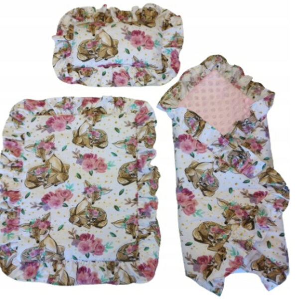 Biancheria da letto completa per bambole con volant, Jackmar blu - lussuoso set per bambini