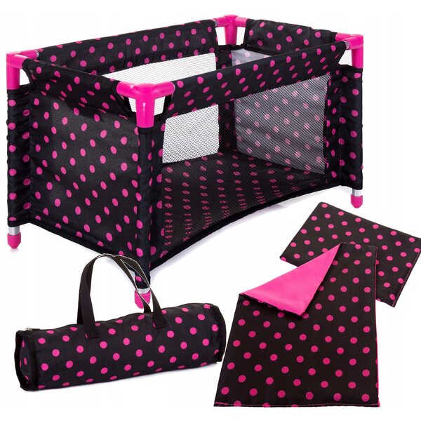 Lettino per Bambole Doris con Borsa e Biancheria, Adatto a Bambole fino a 45 cm