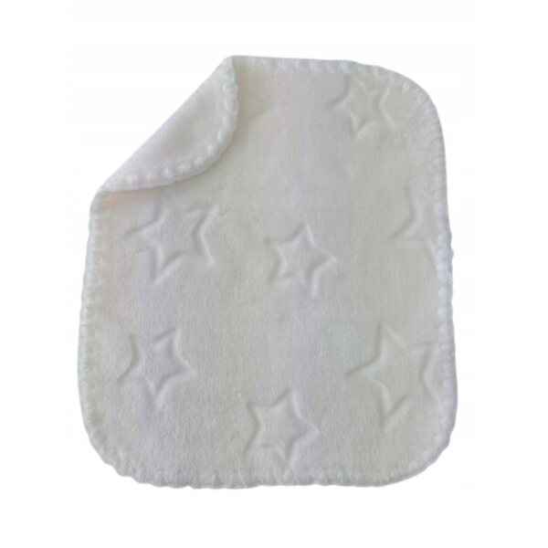Kocyk crema per bambola 29 cm, morbido e reversibile con motivo stelle