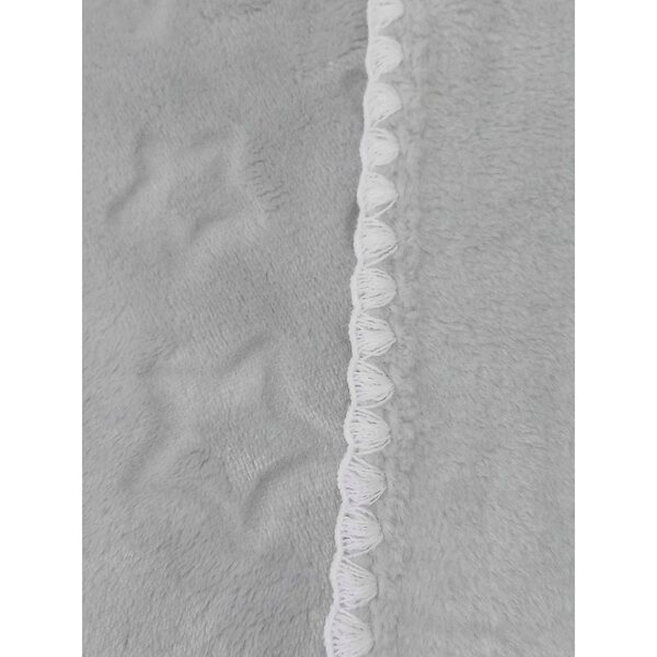 Graue Fleecedecke für Puppe, 31x24 cm, weich und flauschig mit Sternen