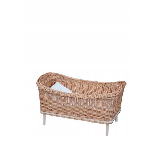 Letto in vimini naturale ecrù per bambole, grande, fatto a mano, perfetto per la cameretta dei bambini