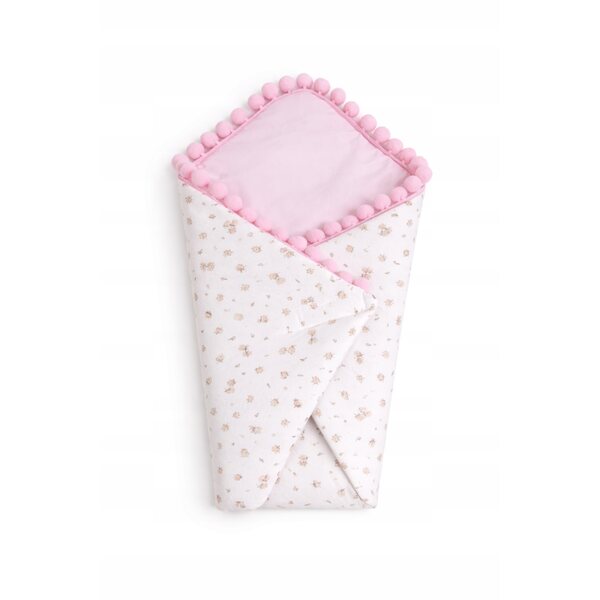 Becik für Puppe 40-45 cm mit rosa Stoffband - Pracownia Krawiecka OLO