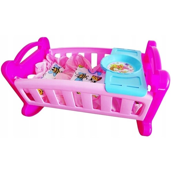 Culla per Bambole con Tessile e Vassoio per il Gioco per Bambine