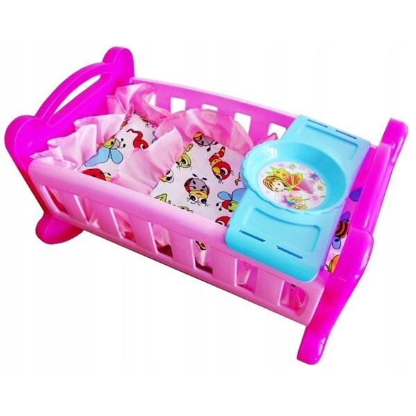 Culla per Bambole con Tessile e Vassoio per il Gioco per Bambine