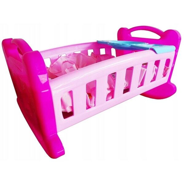 Culla per Bambole con Tessile e Vassoio per il Gioco per Bambine