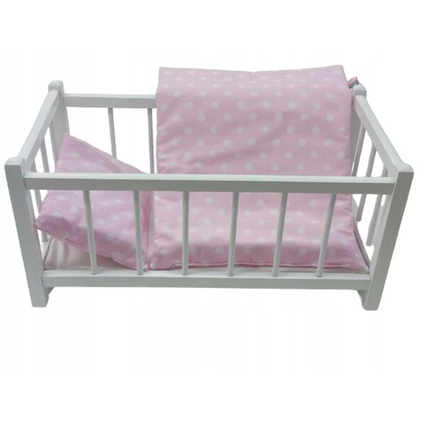 Letto in legno bianco per bambole con biancheria personalizzabile - accessorio perfetto per bambini