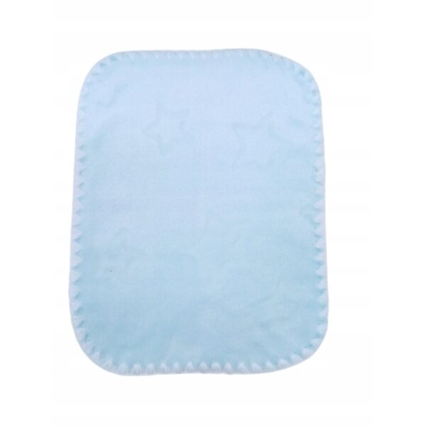 Blaue Puppendecke, 29 cm, flauschiges Sternenmuster auf beiden Seiten