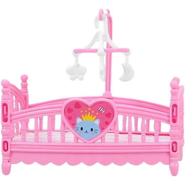 BESTonZON rosa Puppenbett aus Kunststoff für Kinder ab 6 Jahren