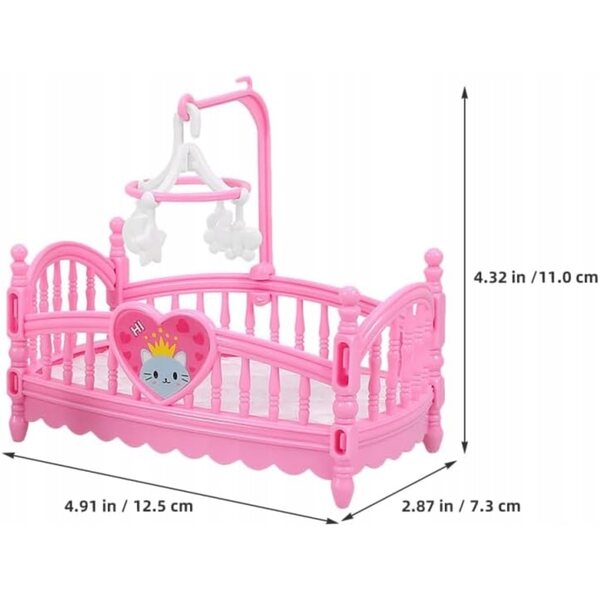 BESTonZON rosa Puppenbett aus Kunststoff für Kinder ab 6 Jahren