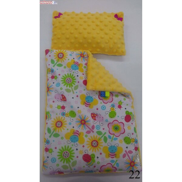 Komplettes Puppenbettwäscheset mit individuell anpassbarer Decke und Kissen