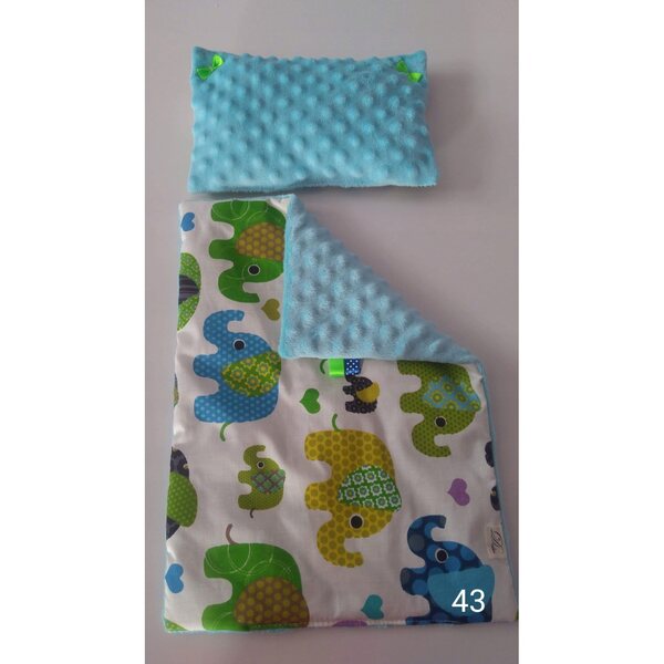 Komplettes Puppenbettwäscheset mit individuell anpassbarer Decke und Kissen