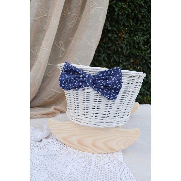 Witte rieten wieg voor poppen met 100% katoenen hoes - Little Cottage