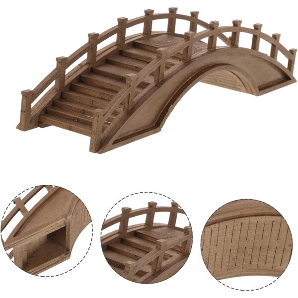 Levemolo Miniatur-Holzbrücke für Gartendekorationen und Miniaturszenen