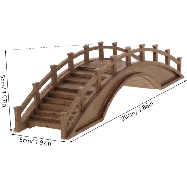 Levemolo Miniatur-Holzbrücke für Gartendekorationen und Miniaturszenen
