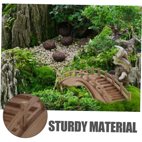 Mini Ponte in Legno per Decorazioni da Giardino e Scene Fai da Te 20x5x5 cm