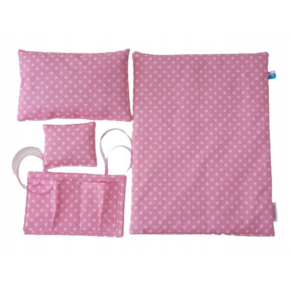 Komplettes Puppenbettwäscheset mit Organizer und farbenfrohen Accessoires