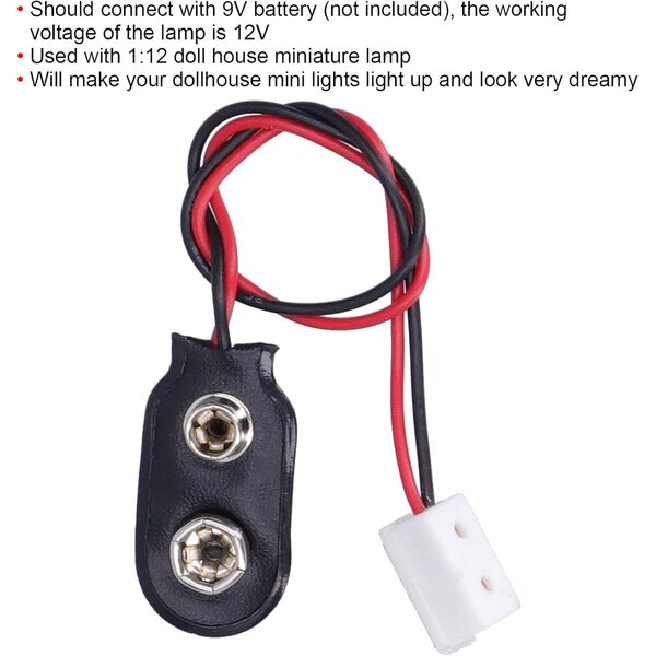 12-V-Netzteil für Puppenhauslampe mit 9-V-RASTKY-Stromkabel