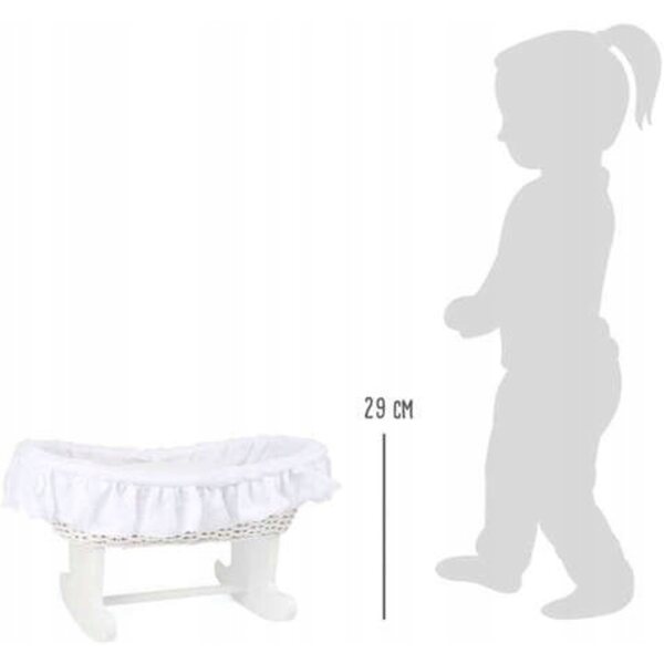 Weißer Schaukelstuhl aus Holz für Small Foot 11417 Puppen ab 3 Jahren