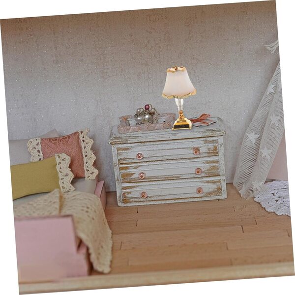 Garneck Mini Lampada da Scrivania LED Vintage in Miniatura per Casa delle Bambole