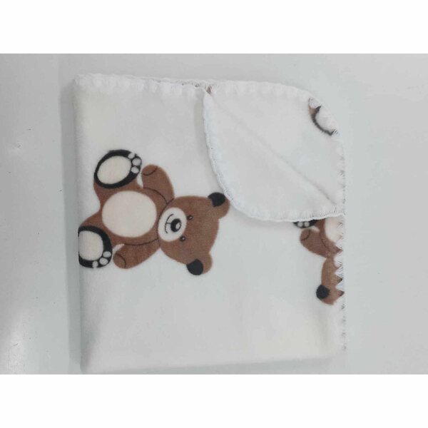 Doppelseitig gestrickte Decke Bär für Puppen 50x50 cm, weich und flauschig
