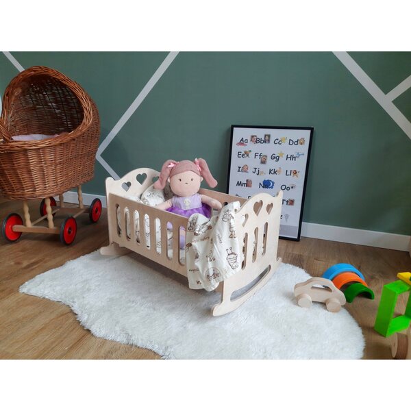 Culla letto Montessori in legno per bambole fino a 43 cm, giocattolo educativo