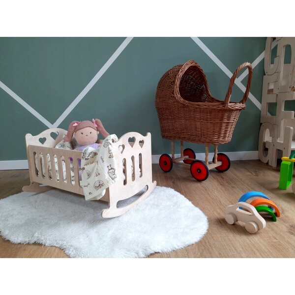 Culla letto Montessori in legno per bambole fino a 43 cm, giocattolo educativo