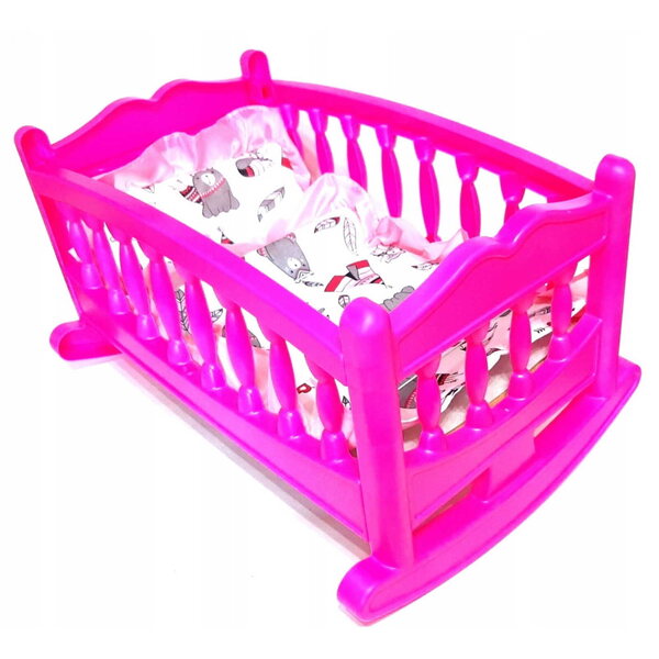 Zuzia Wiege für Bolo-Puppen 80622 aus rosa und weißem Kunststoff für Kinder ab 2 Jahren