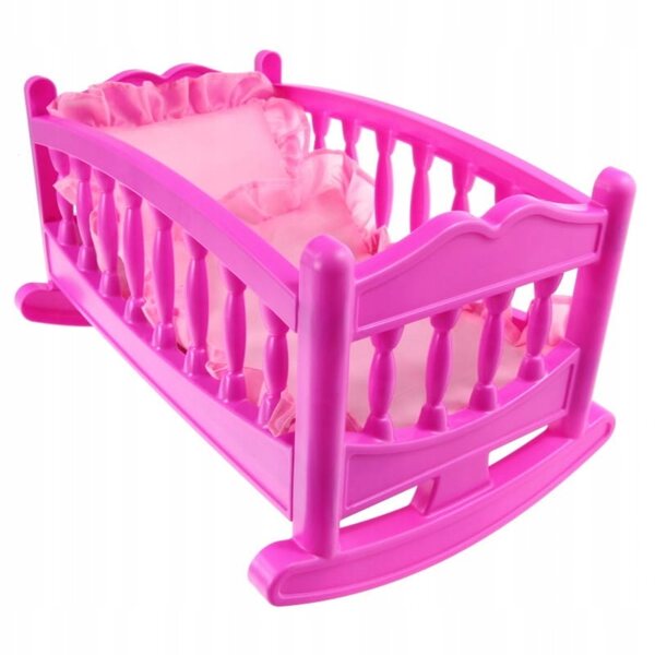 Zuzia Wiege für Bolo-Puppen 80622 aus rosa und weißem Kunststoff für Kinder ab 2 Jahren