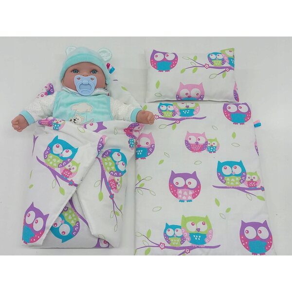 Puppenbettwäscheset mit Baumwolldecke, Kissen und Schlafsack