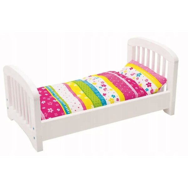 Culla bianca con biancheria da letto Susibelle Goki per bambole e orsacchiotti 54x29x25 cm