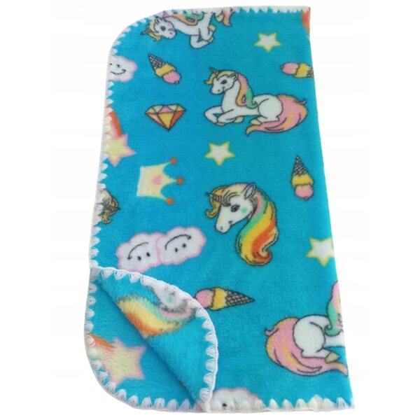 Doppelseitige Einhorn-Puppendecke, 50 x 50 cm, weich und flauschig